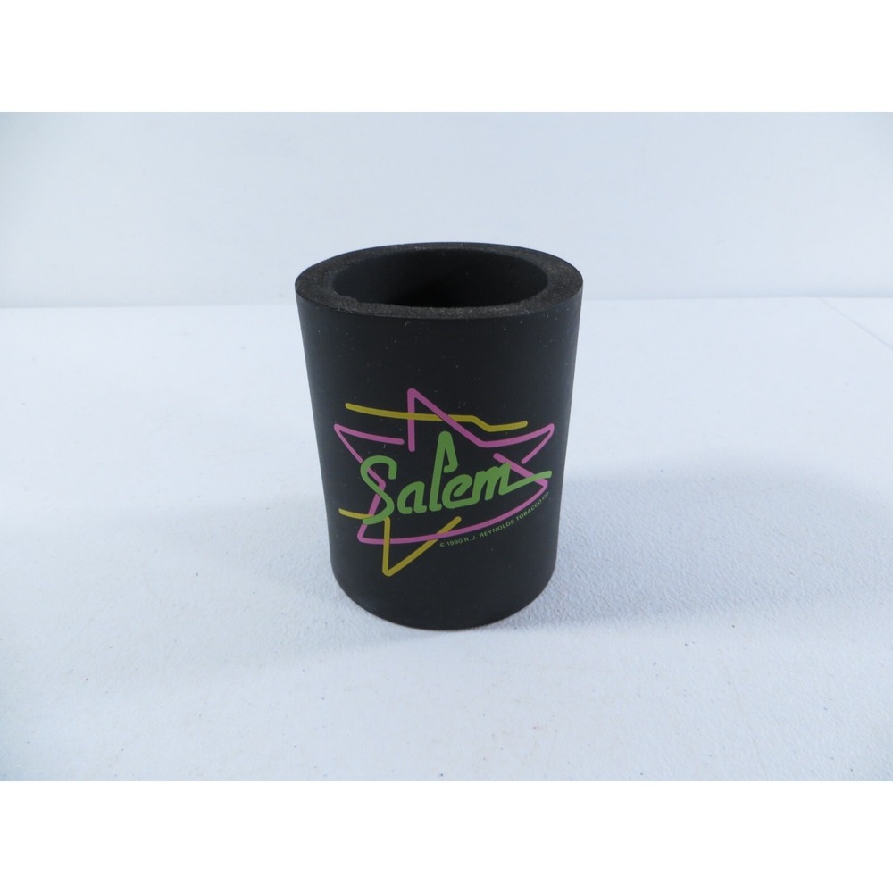 Vintage 1990 Salem Cigarettes Black Foam Beer Drink Can Cooler‎ Koozie Coozie